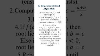 bisection method algorithm short