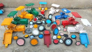 Diy model Mahendra green colour tractor trolley tyres fitting and moving tractor video 