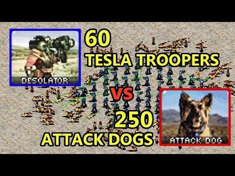 60 Desolators vs 250 Dogs [Same Cost] - Red Alert 2