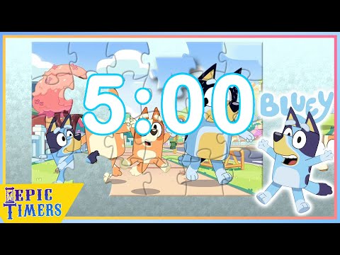 Bluey Puzzle 5 minute Puzzle Timer with Music!