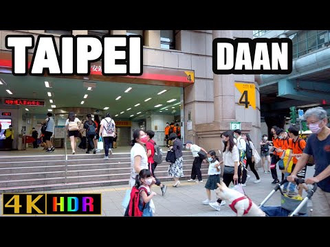 Caminhada em Taipei DAAN 大安區 - 29/09 Taiwan 2022 - [4K]