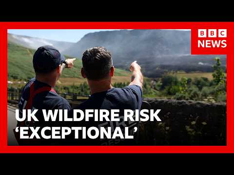 UK at 'exceptional' risk of wildfires as two arrested over fires in France | BBC News