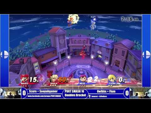 PORT SMASH 16 - Doubles Grand Finals - Scuro + SoopahGamer (Blue) Vs Owlbbs + Flum (Red)