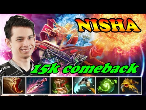 Nisha Invoker intense 15k comeback with Refresher | Giveaway | Dota 2 Pro Gameplay