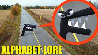 Drone catches Alphabet Lore blocking the Road!! (He was so Angry)