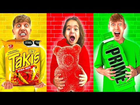 NUR die FARBE ESSEN die man TRÄGT für 24 STUNDEN! 😱