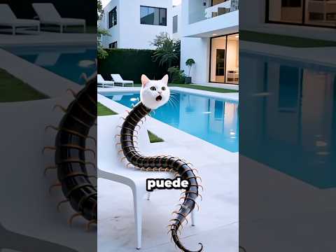 ¡El gato se convirtió en un ciempiés!🤯😱