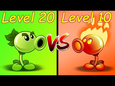Plants vs Zombies 2 - Repeater 20 VS Fire Peashooter 10 - Free vs Premium Plants PVZ 2