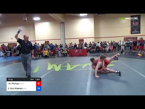 2018 Marine Corps US Open/UWW Junior Freestyle 70 Rnd Of 32 - Mason Phillips (Wash) Vs. Jaden Van