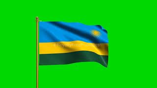 Rwanda National Flag | World Countries Flag Series | Green Screen Flag | Royalty Free Footages