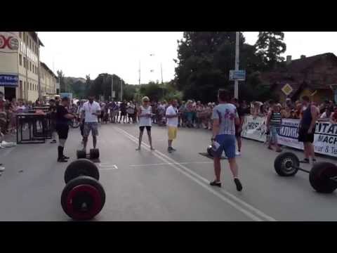 Vladimir Petkov VS Martin Yotov. BFSS Overhead relay - dumbbell 70 kg  Apollon axle 110 kg