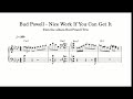 Bud Powell - Nice Work If You Can Get It (Bud Powell Trio, 1949) - Piano Transcription