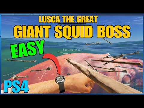 HOW TO KILL LUSCA THE GREAT STRANDED DEEP GIANT SQUID BOSS EASY PS4 CONSOLE