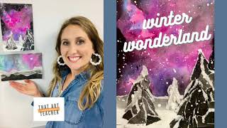 Watercolor and Collage Art Lesson | Easy Winter Landscape