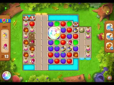 GardenScapes Level 3001 no boosters (19 moves)