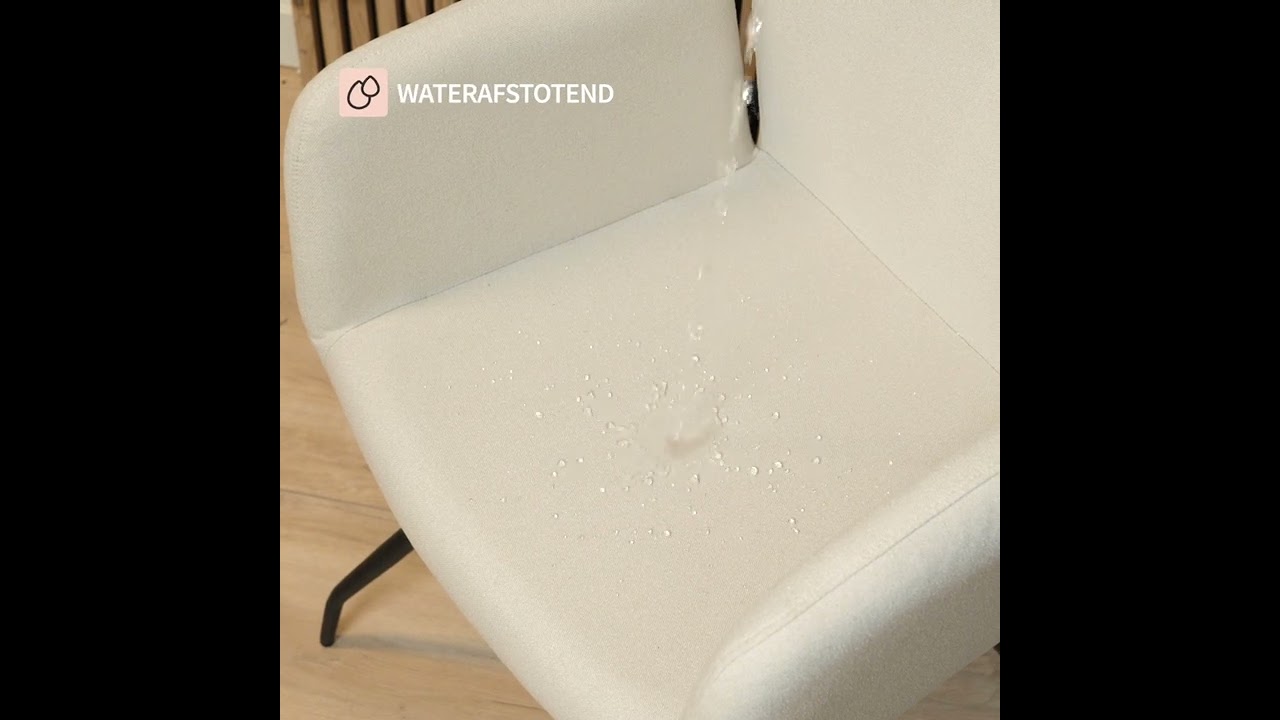 Scandinavische eetkamerstoel Frey gerecyclede stof off white