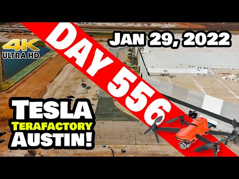 Tesla Gigafactory Austin 4K  Day 556 - 1/29/22 - Tesla Terafactory Texas -GIGA TEXAS BUSY SATURDAY!