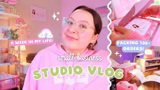 SMALL BUSINESS STUDIO VLOG ✿ week in my life | packing 100+ orders & stressful manufacturer issues!