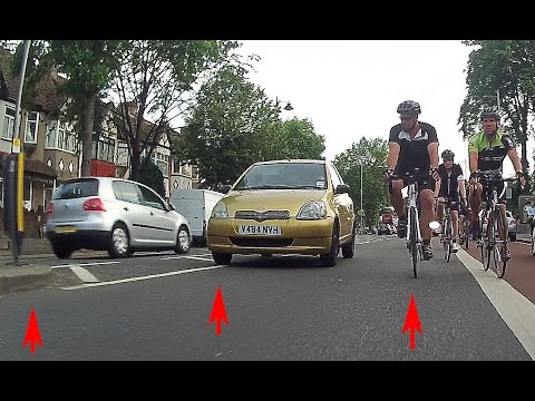V484NVH - A driver, a pedestrian island and some cyclists
