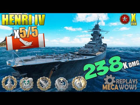 Henri IV ALL Enemy Destroyed 238K Damage | World of Warships Gameplay