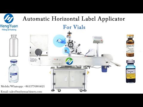 Automatic Horizontal Slim Round Object Labeling Machine | Glass Vials Sticker Label Applicator