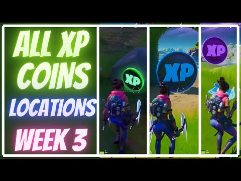 How To Collect All 11 XP Coins Locations, Week 3, Green, Blue & Purple Chapter 2 Season 3  Fortnite