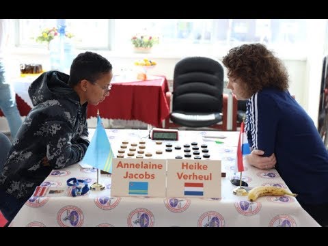 Annelaine Jacobs (ARU) - Heike Verheul (NED). Women's World Draughts Championship. 2019.