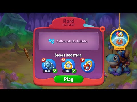 Fishdom Win Strikes Hard Level 3583 - Super Hard Level 3593, Using FREE 30 Min Lightning & Bomb