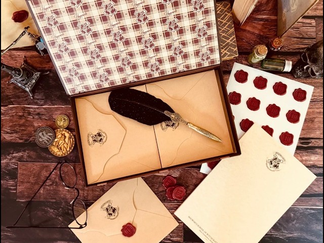 Vídeo relacionado con Set de papelería Hogwarts Acceptance Letter - Producto oficial Harry Potter, incluye 10 sobres, 20 hojas de papel y 10 sellos de cera, accesorios para escritorio