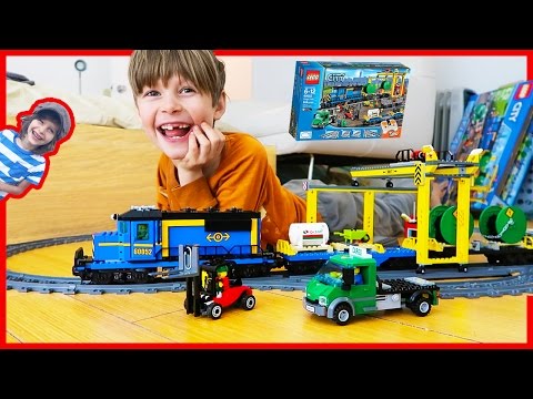 Lego Cargo Train Time Lapse Build and CRASH