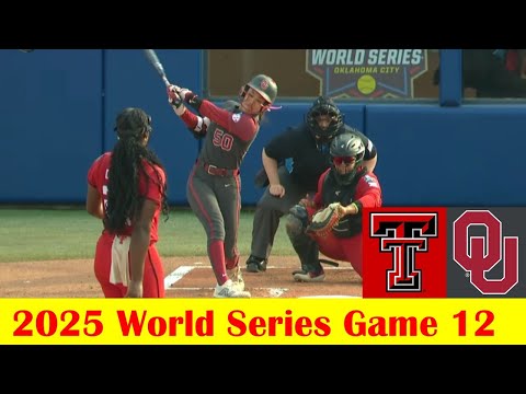 #12 Texas Tech vs #2 Oklahoma Softball Highlights, 2025 NCAA World Series Game 12