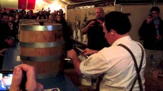 preview picture of video 'New Glarus Oktoberfest 2012; Tapping the Staghorn cask'