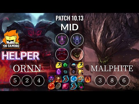 SN Helper Ornn vs Malphite Mid - KR Patch 10.13