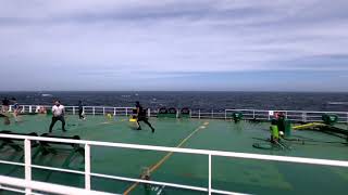 Cricket playing in Rough weather on Ship 🚢🌊🌊