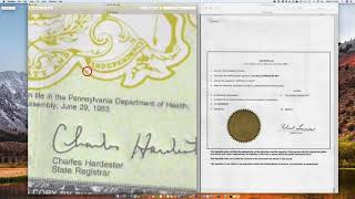 How to Apostille a Pennsylvania Birth Certificate signed by Calvin B. Johnson