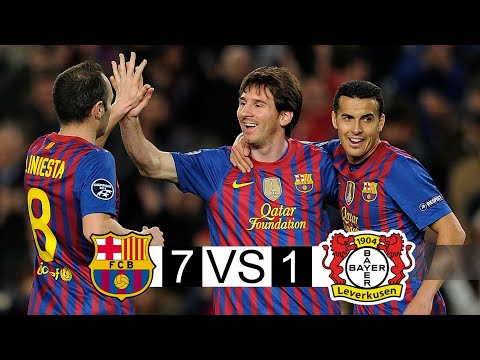 Barcelona vs Bayer Leverkusen | 7-1 | extended highlights and Goals | UCL 2012