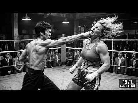 Bruce Lee Challenged By Dutch Female Kickboxing Champion 240 Pounds 1971 — Amsterdam Ring Victory