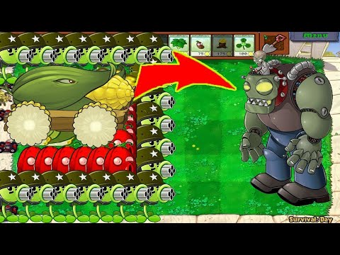99 Gatling Pea Cob Cannon vs 999 Giga Gargantuar - Plants vs Zombie
