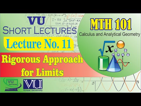 MTH101 Short Lecture 11 | Definition and Formula of Limit (Rigorous Approach) | VU Smart Learning