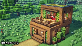 ⚒️Minecraft : How To Build a Cute Survival Spruce Wooden House - 마인크래프트 강좌 : 귀여운 야생 가문비나무 집 만들기