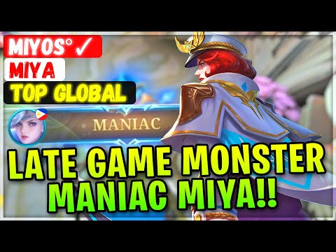 MANIAC!! Late Game Monster Miya [ Top Global Miya ] MiyoS°✓ - Mobile Legends Emblem And Build