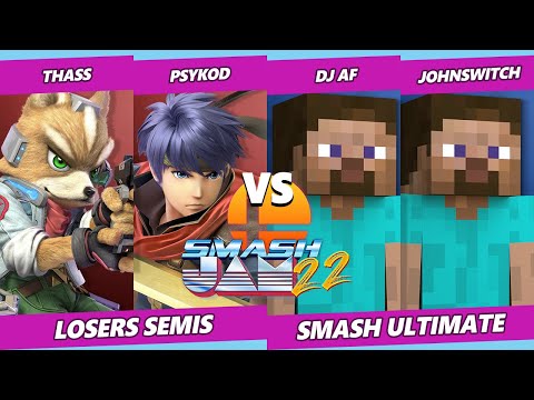 Smash Jam 22 Losers Semis - Thass & PsyKoD Vs. DJ AF & JohnSwitch - SSBU Ultimate Tournament