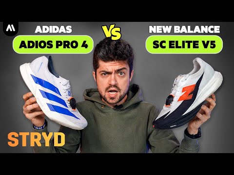 ADIDAS ADIOS PRO 4 vs NEW BALANCE SC ELITE V5 I SHOE BATTLE with STRYD