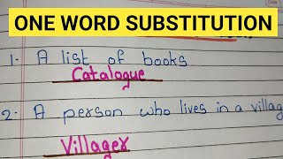 20 One Word Substitution/ List of One Word Substitution/ Answer in one word / English Grammar