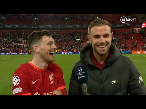"I thought it went straight in!" 😉 Henderson and Robertson share joke about Liverpool's opener