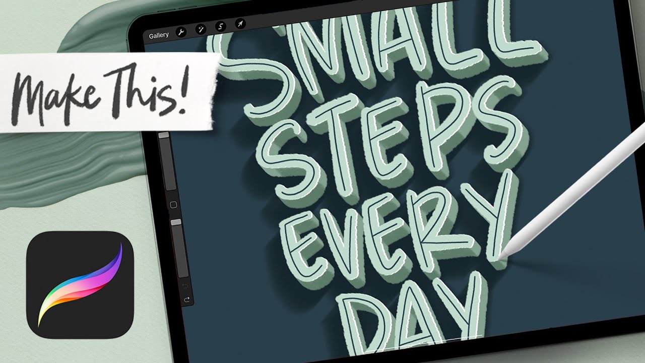 3D Lettering for Beginners in Procreate