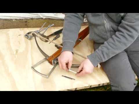 Assembling bow irons on a medieval crossbow by tods stuff todsstuff