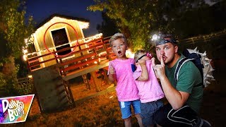 OVERNIGHT In SECRET ABANDONED TREEHOUSE Challenge! 😱 (3AM WAS CRAZY!)