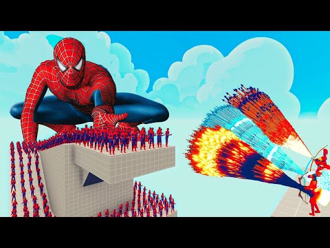 100x SPIDER MAN + 1x GIANT vs 3x EVERY GOD   Totally Accurate Battle Simulator TABS