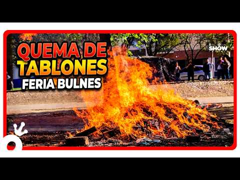 Furia vecinal en Córdoba: Quemaron los puestos de la feria de Bulnes